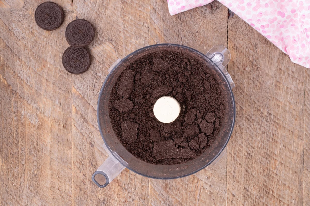 Oreo cookies blitzed in a food processor