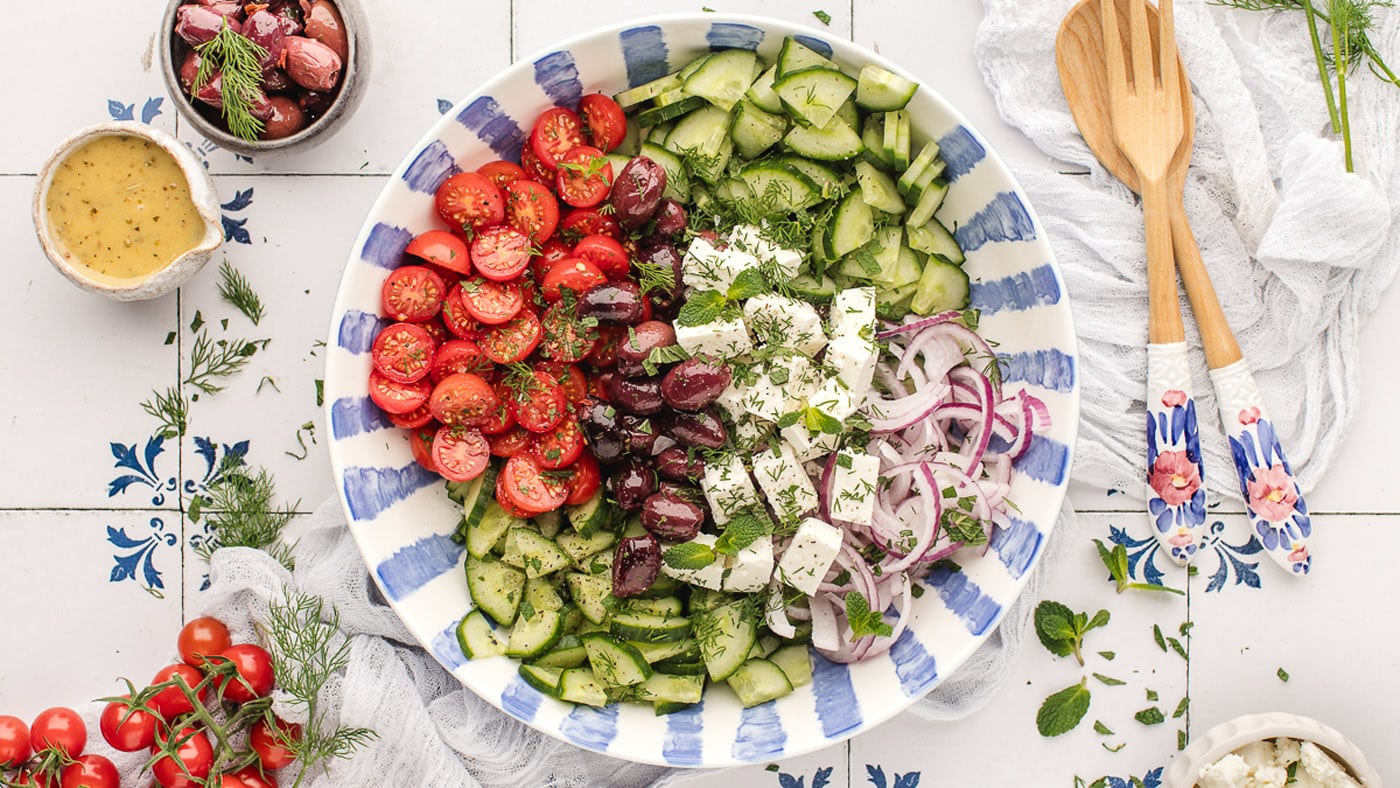 Greek Salad - Amanda's Cookin' - Vegetables