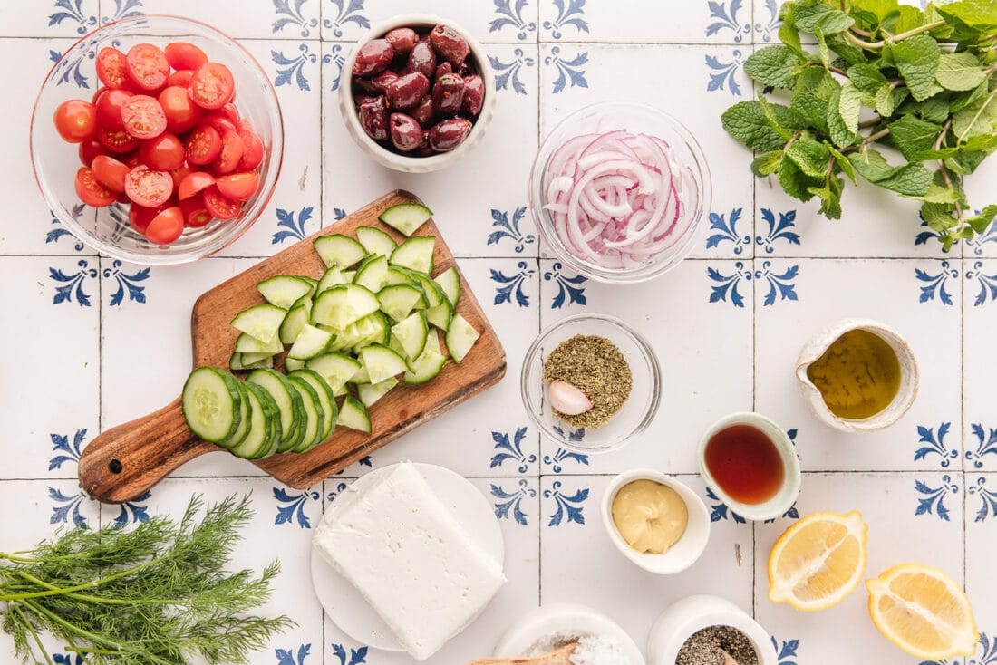 Ingredients for Greek Salad