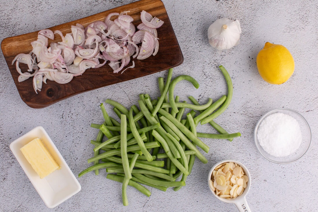 Ingredients for Green Beans Almondine