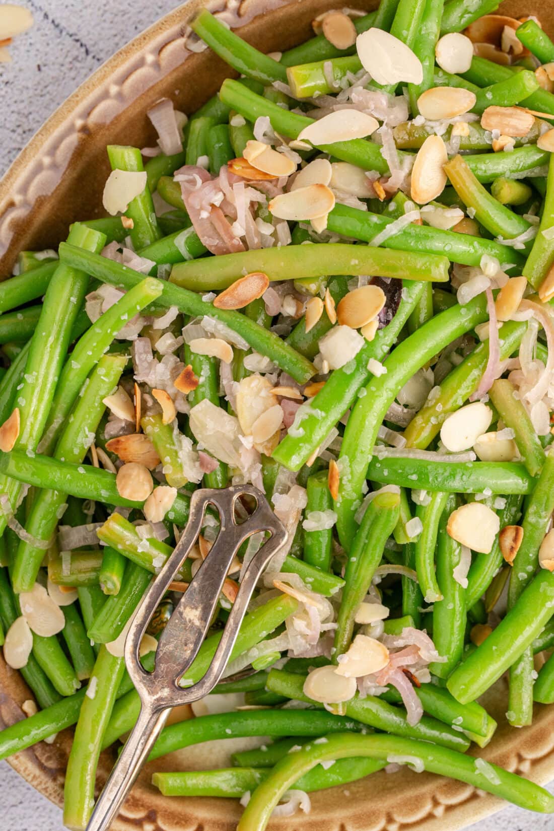 Close up photo of Green Beans Almondine