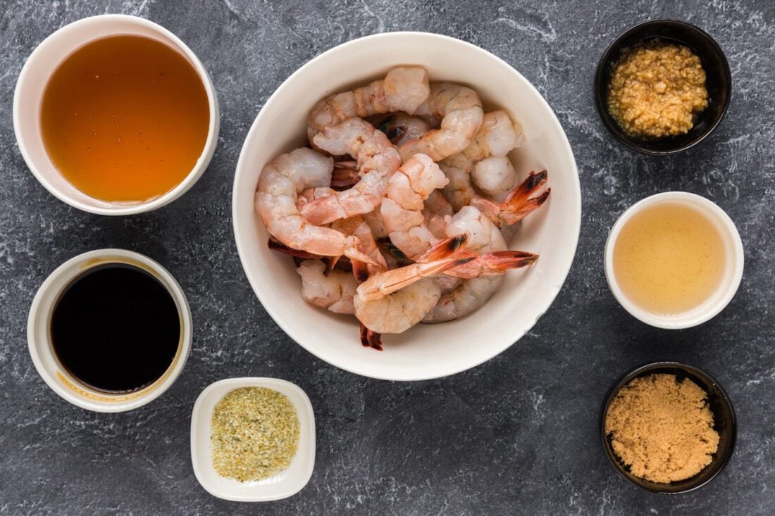Ingredients for Honey Garlic Shrimp
