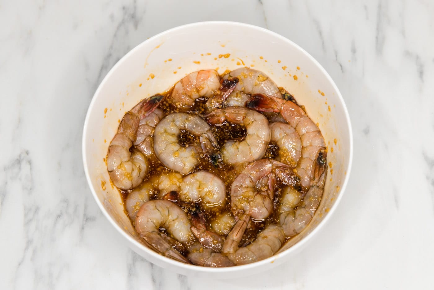 honey garlic shrimp in a bowl