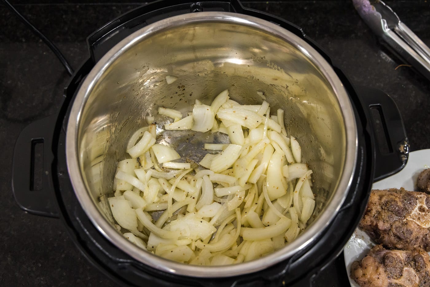 sliced onions sauteed in instant pot
