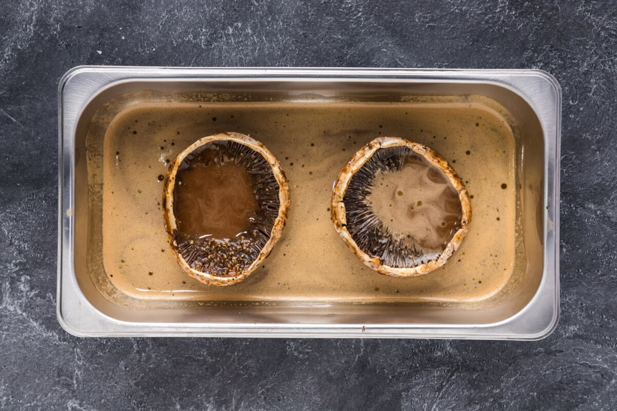 marinating Portobello mushroom caps