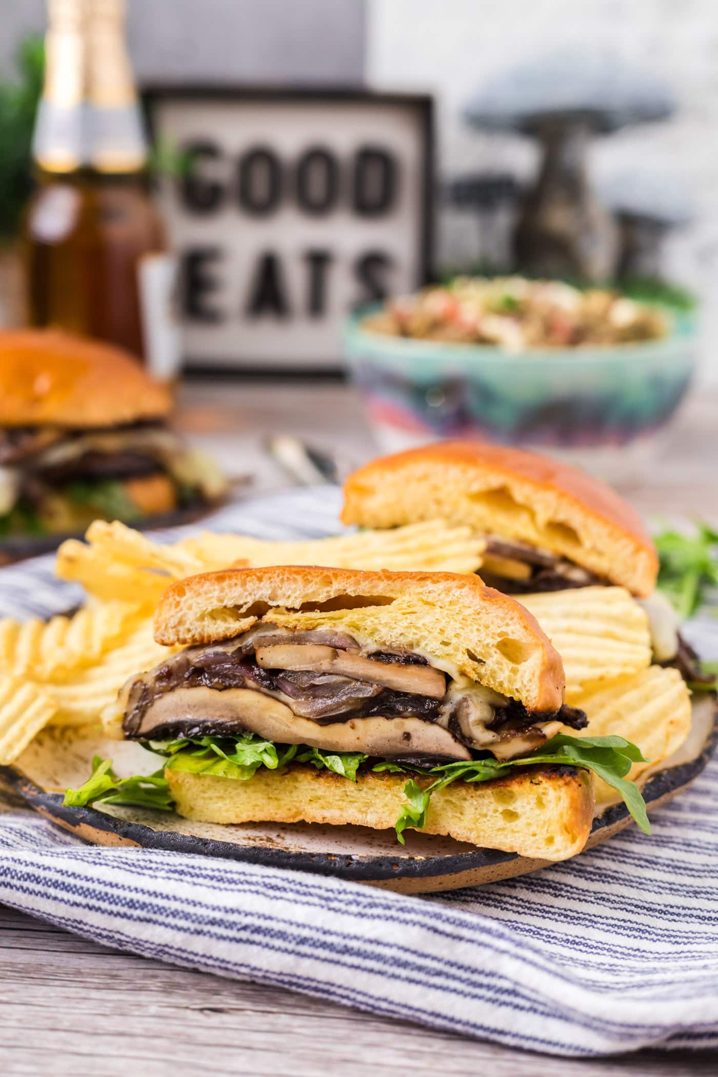 Mushroom Burger - Amanda's Cookin' - Meatless & Vegetarian