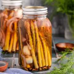 Pickled Asparagus in a mason jar
