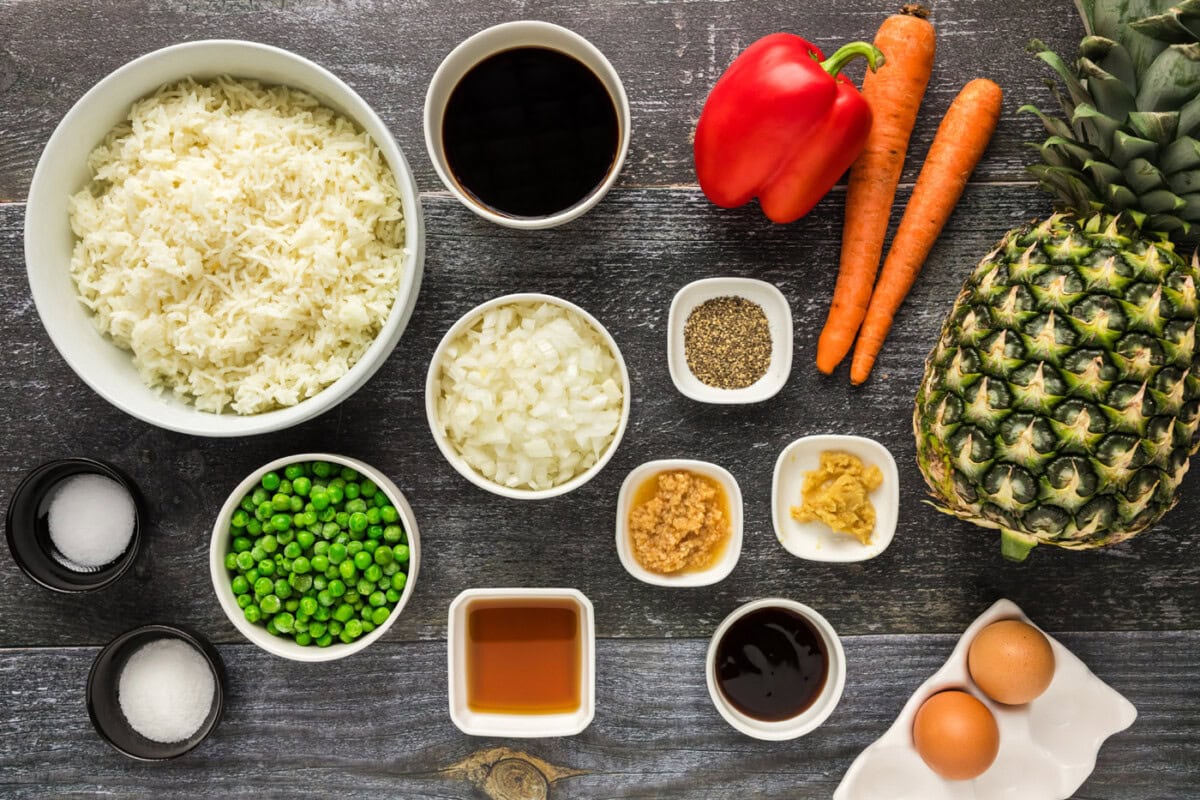 Ingredients for Pineapple Fried Rice