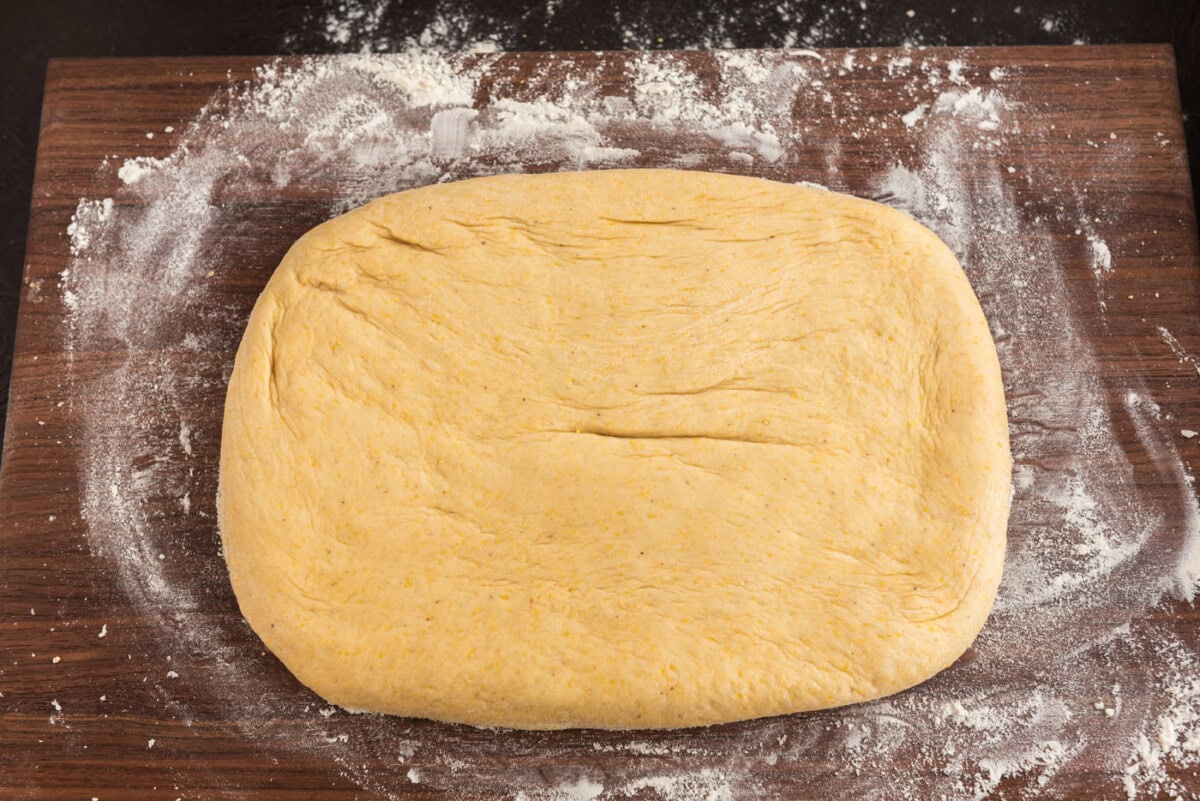 dough rolled into a rectangle