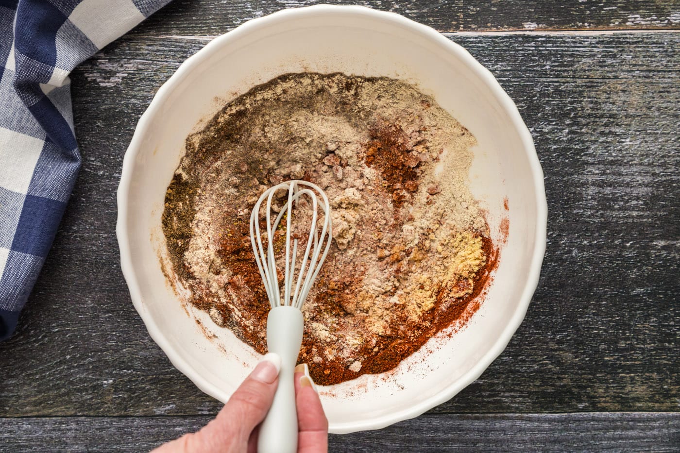 pulled pork dry rub whisked in a bowl