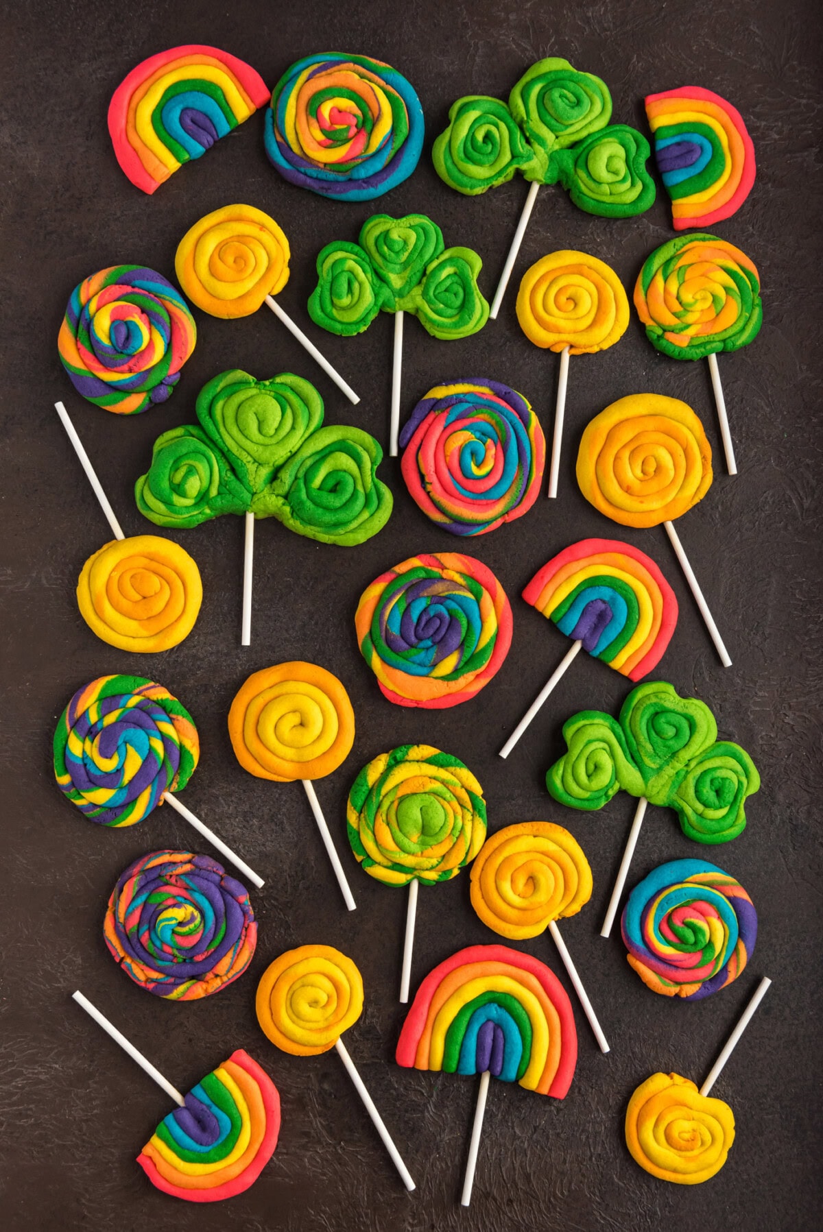 Assorted St. Patrick’s Day Cookies laying on a table