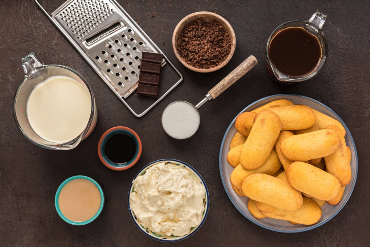 Ingredients for Bailey's Tiramisu Parfaits
