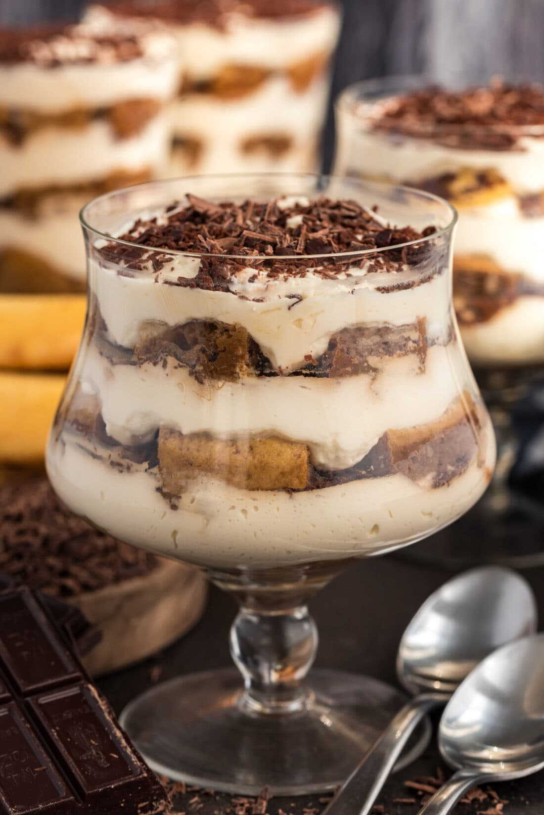 Bailey's Tiramisu Parfait with more in the background