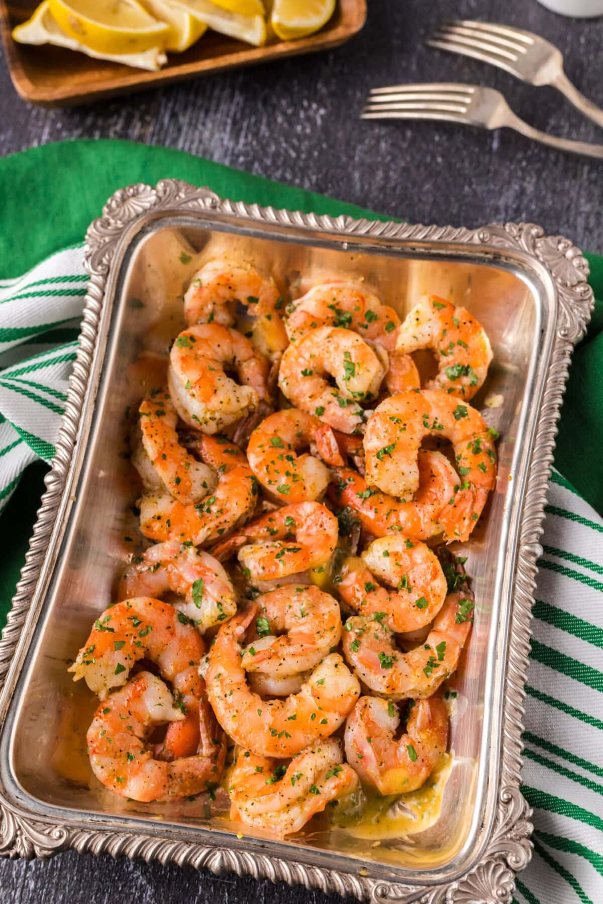 Baked Shrimp in a serving platter