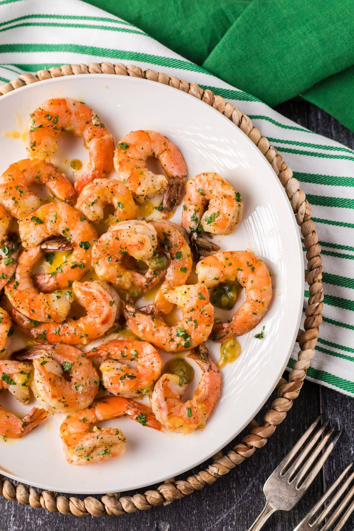 Close up photo of Baked Shrimp on a plate