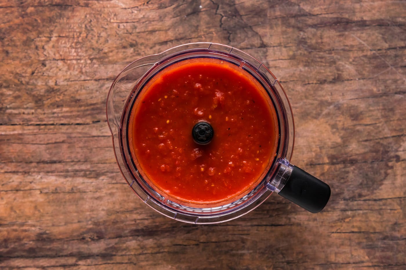 tomato sauce in a food processor