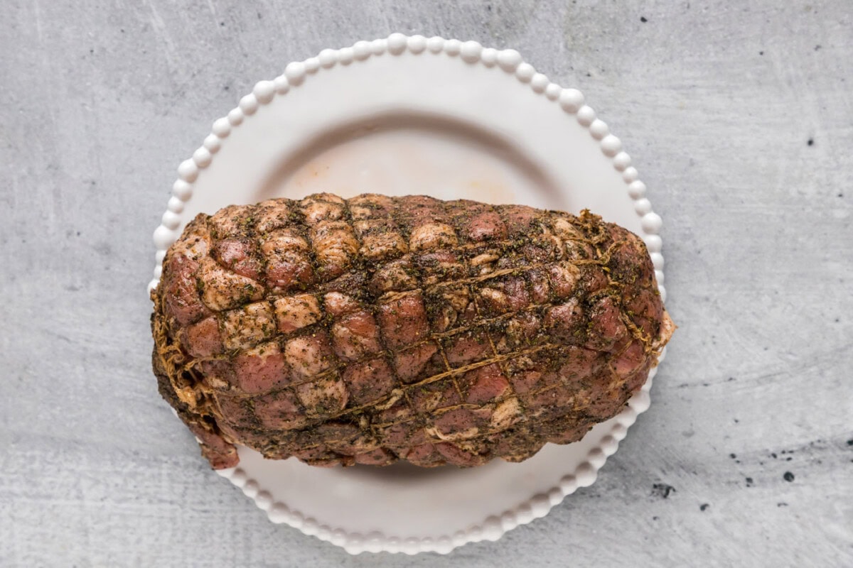 seasoned pork roast shoulder on a plate