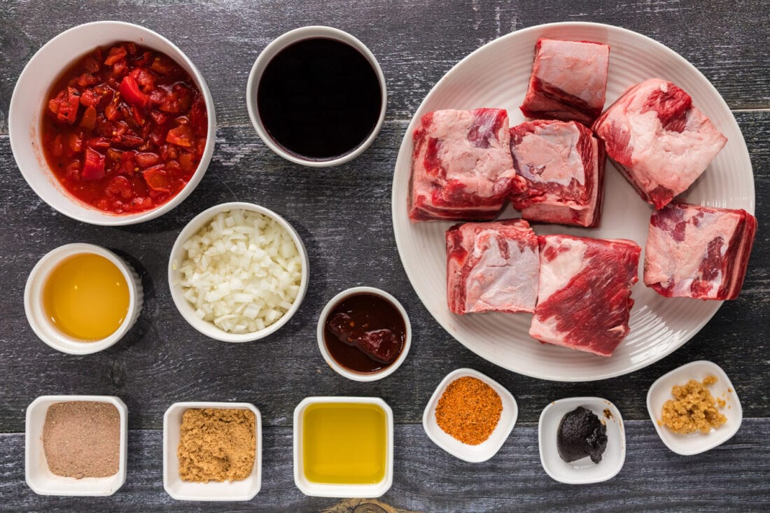Ingredients for Mexican Short Ribs