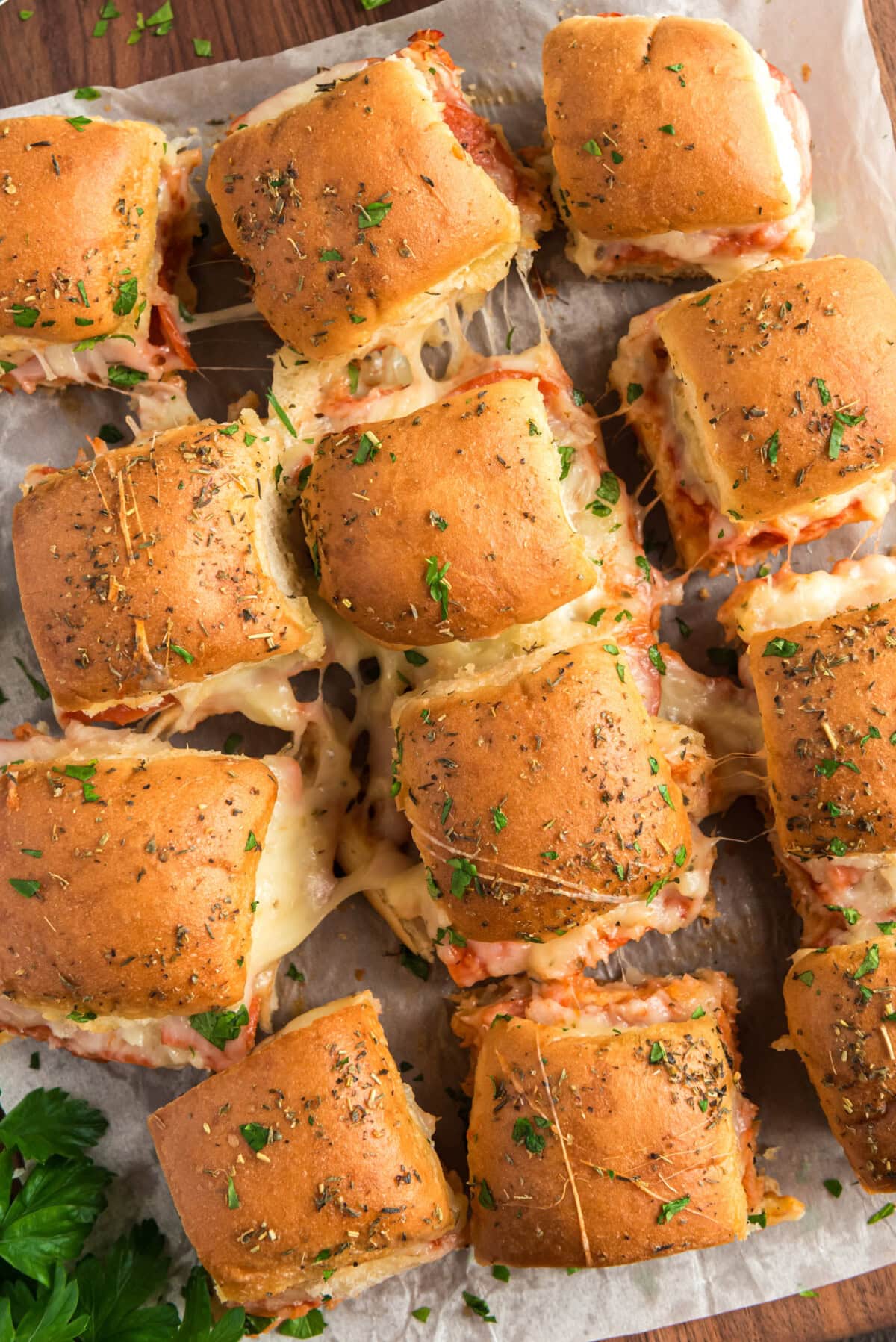 Overhead photo of Pizza Sliders