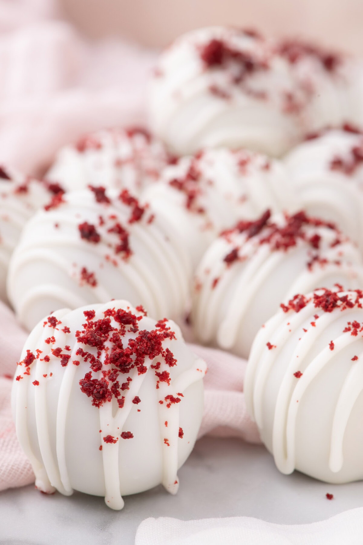 Close up photo of Red Velvet Cake Balls