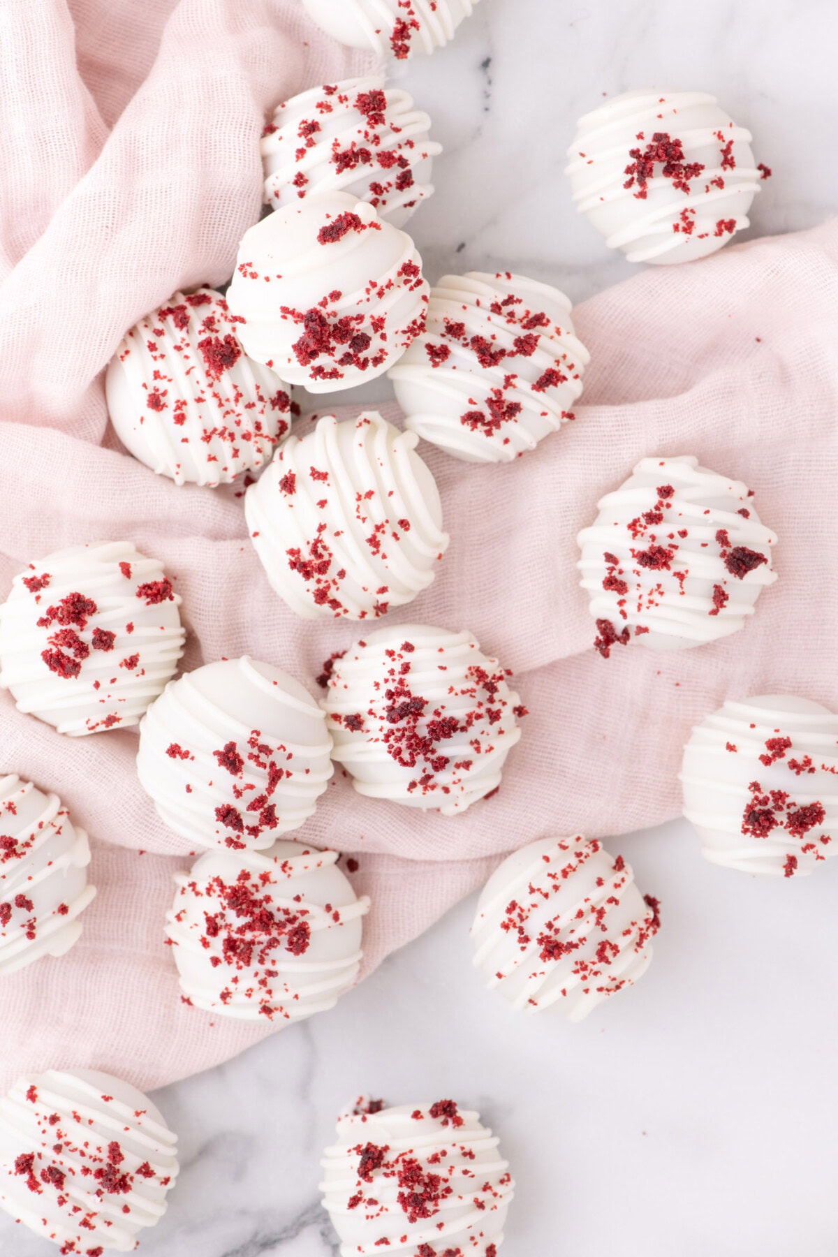 Overhead photo of Red Velvet Cake Balls