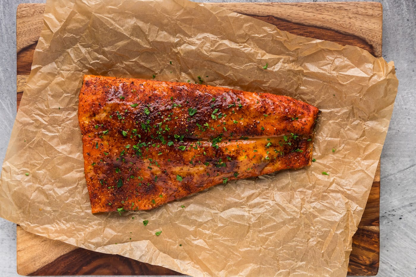 easy smoked salmon recipe on parchment paper