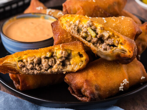 Big Mac Egg Rolls - Amanda's Cookin' - Apps & Finger Foods
