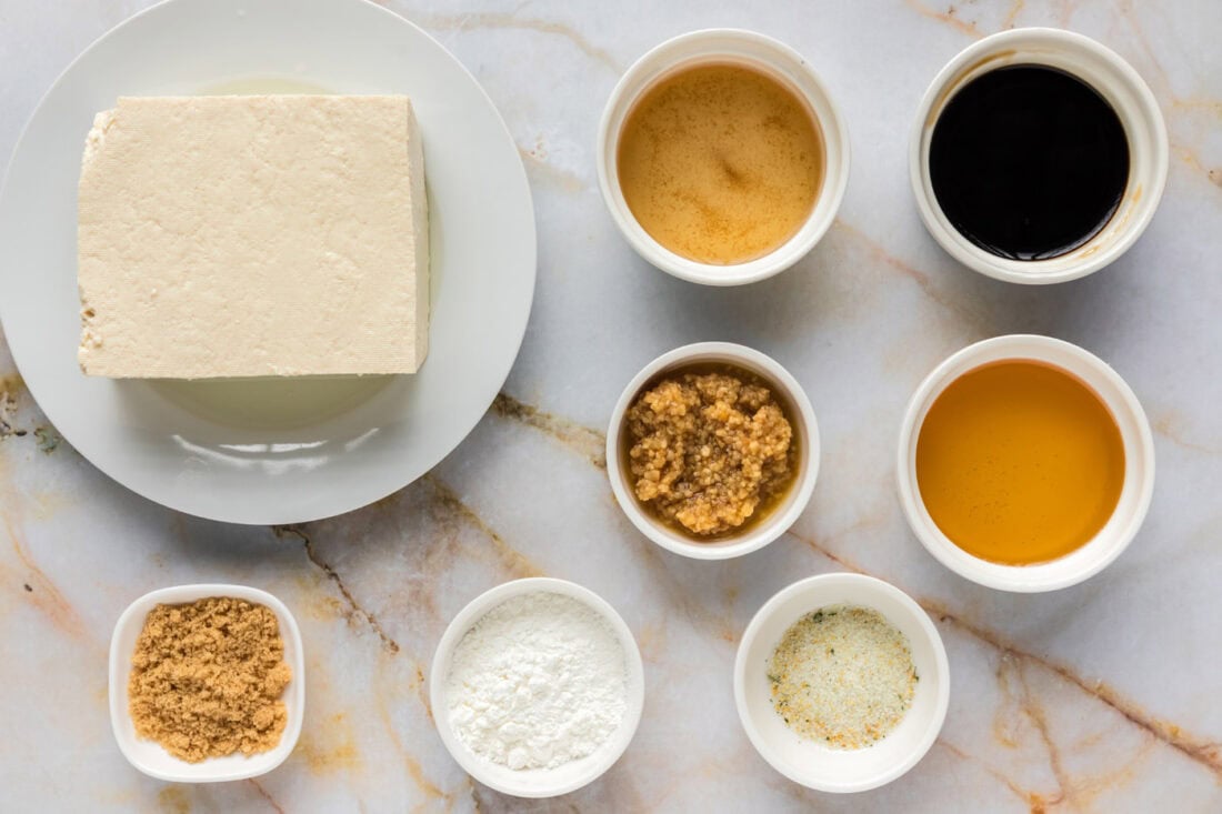 Ingredients for Honey Garlic Tofu