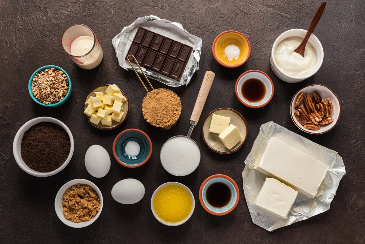 Ingredients for Mini Turtle Cheesecakes