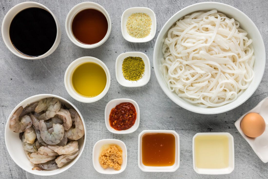 Ingredients for Shrimp Pad Thai