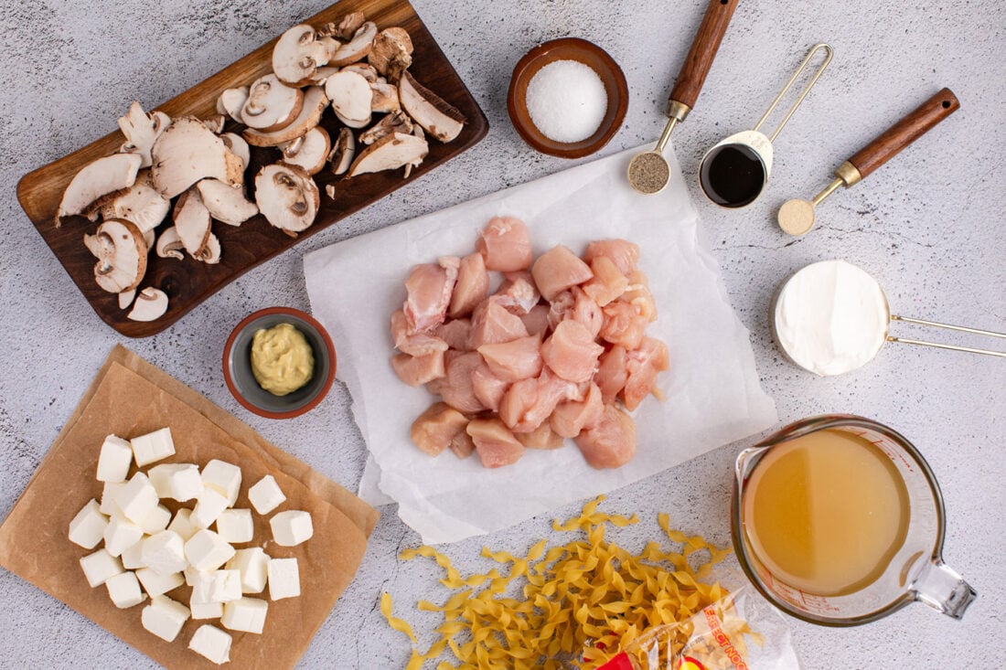 Ingredients for Slow Cooker Chicken Stroganoff