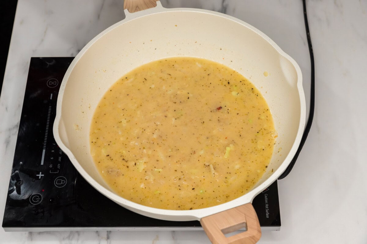 pasta sauce in a skillet