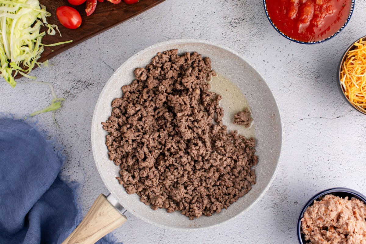 taco meat in a skillet