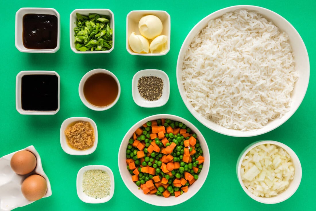 Ingredients for Vegetable Fried Rice