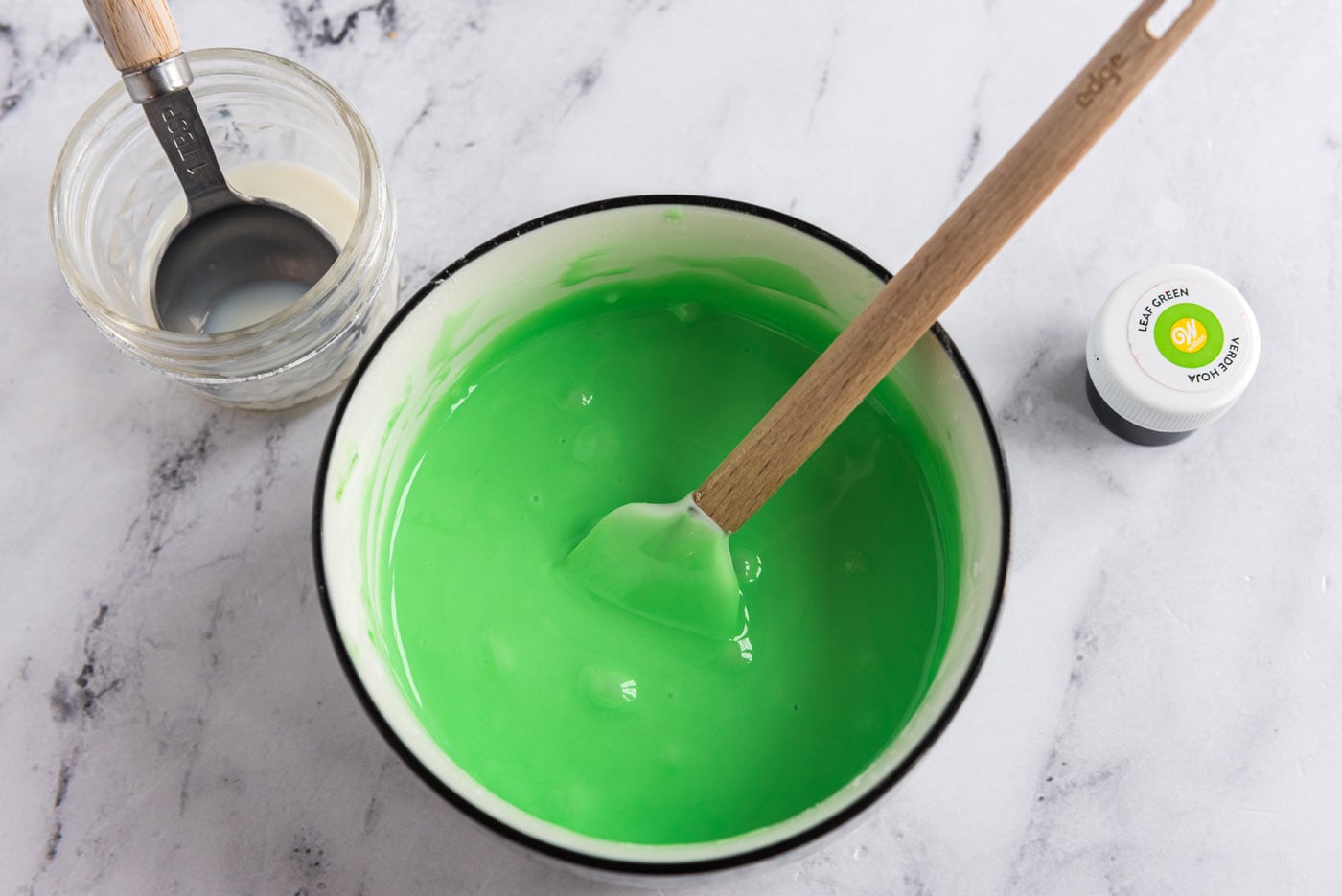 green tinted glaze in a bowl