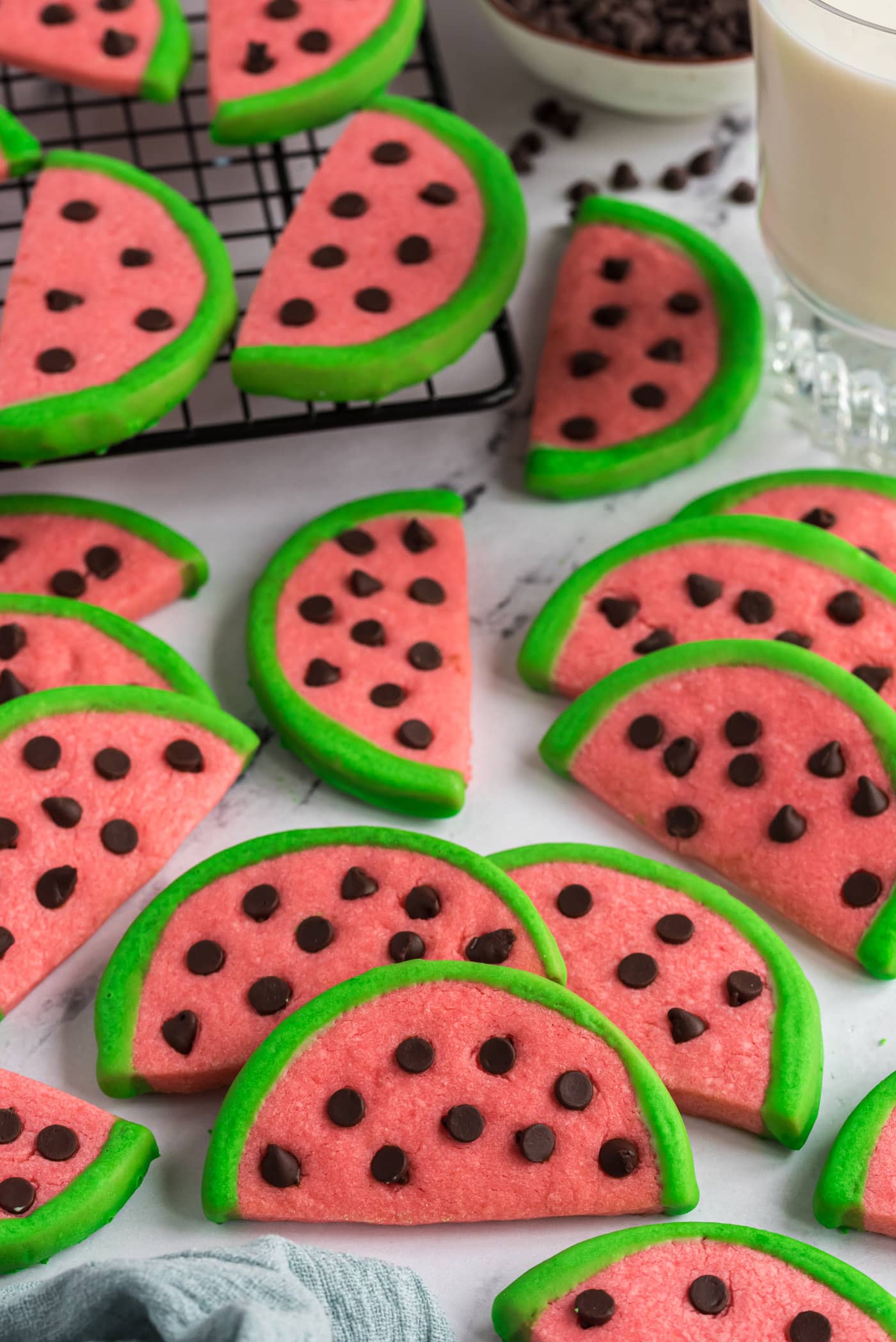 Watermelon Cookies - Amanda's Cookin' - Cookies, Brownies, & Bars