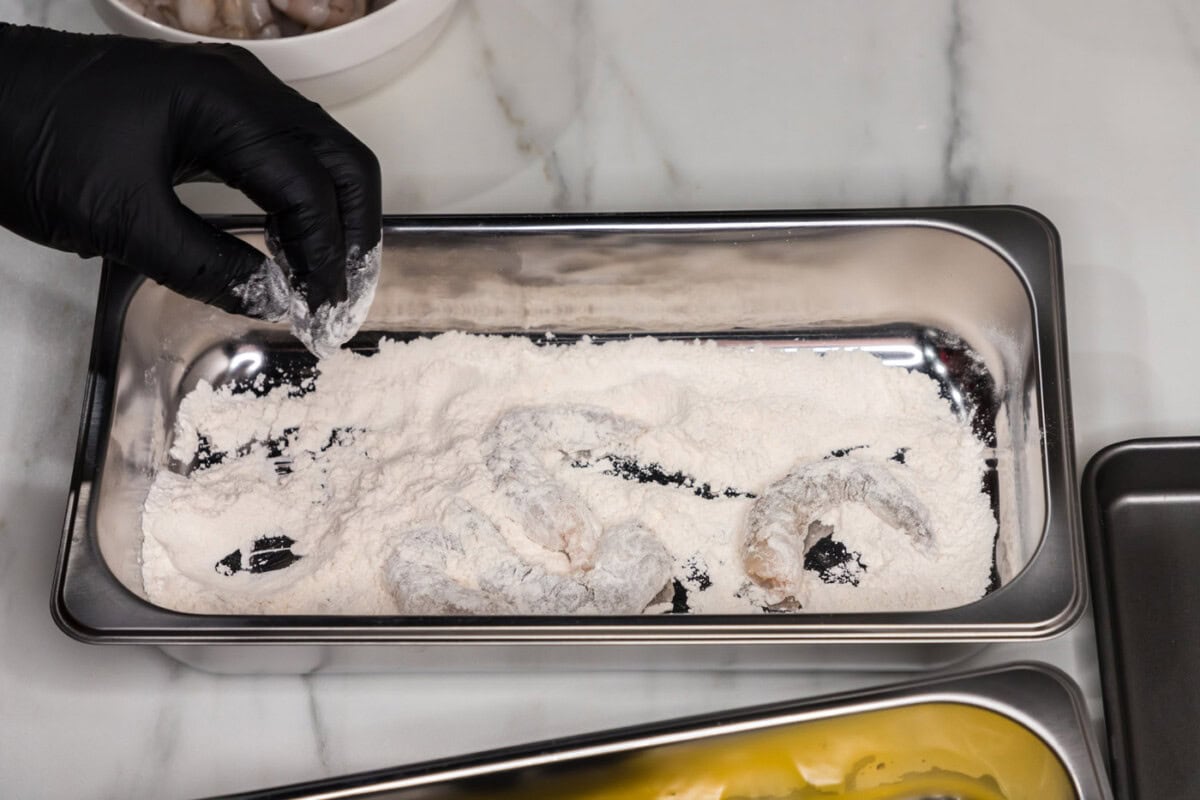 shrimp dredged in flour
