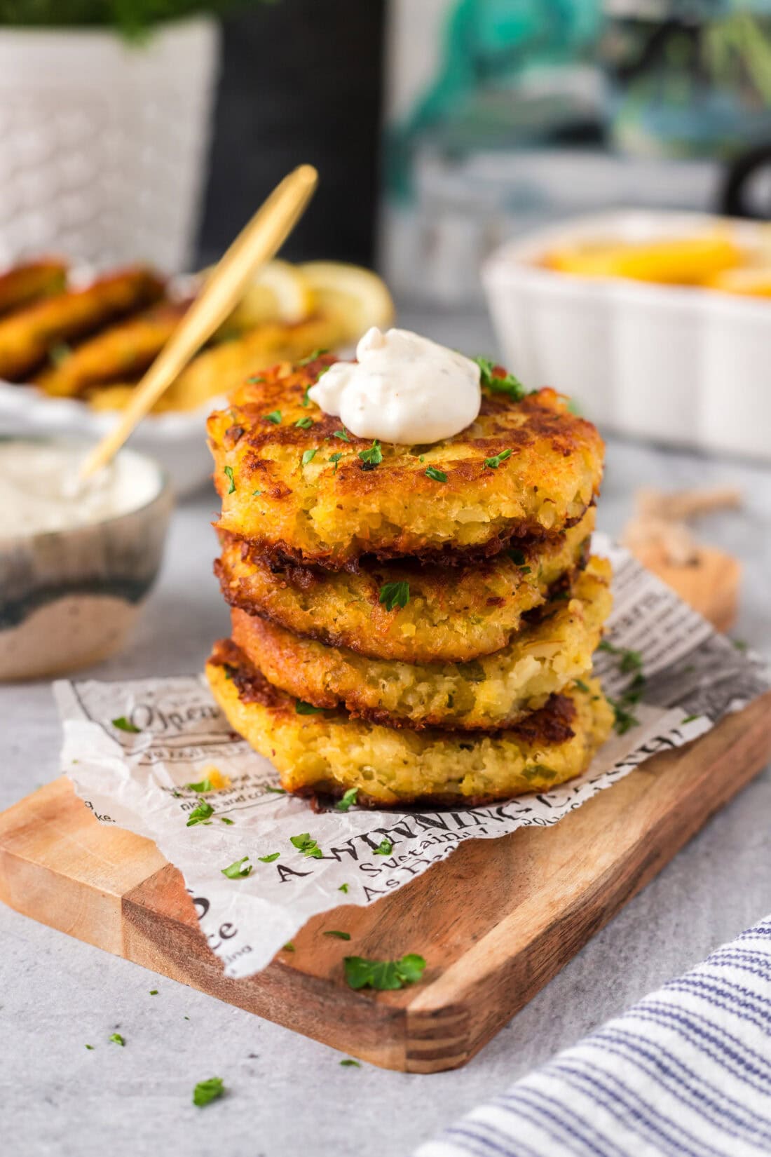 Stack of Cod Fish Cakes