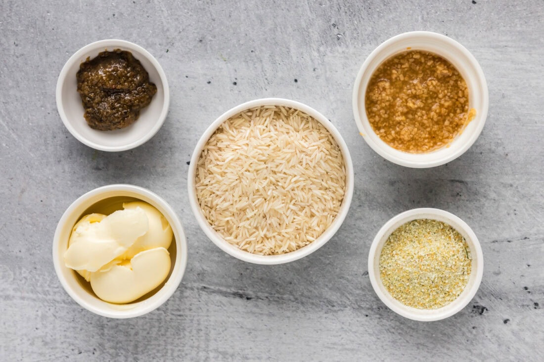 Ingredients for Garlic Butter Rice