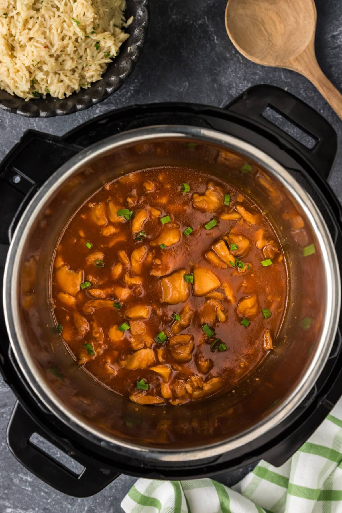 Instant Pot Bourbon Chicken in an instant pot