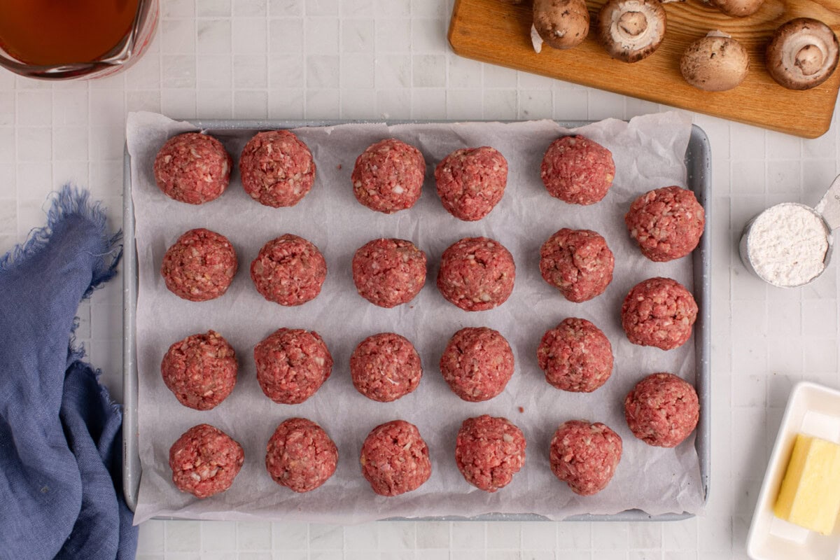 meatballs on parchmen paper