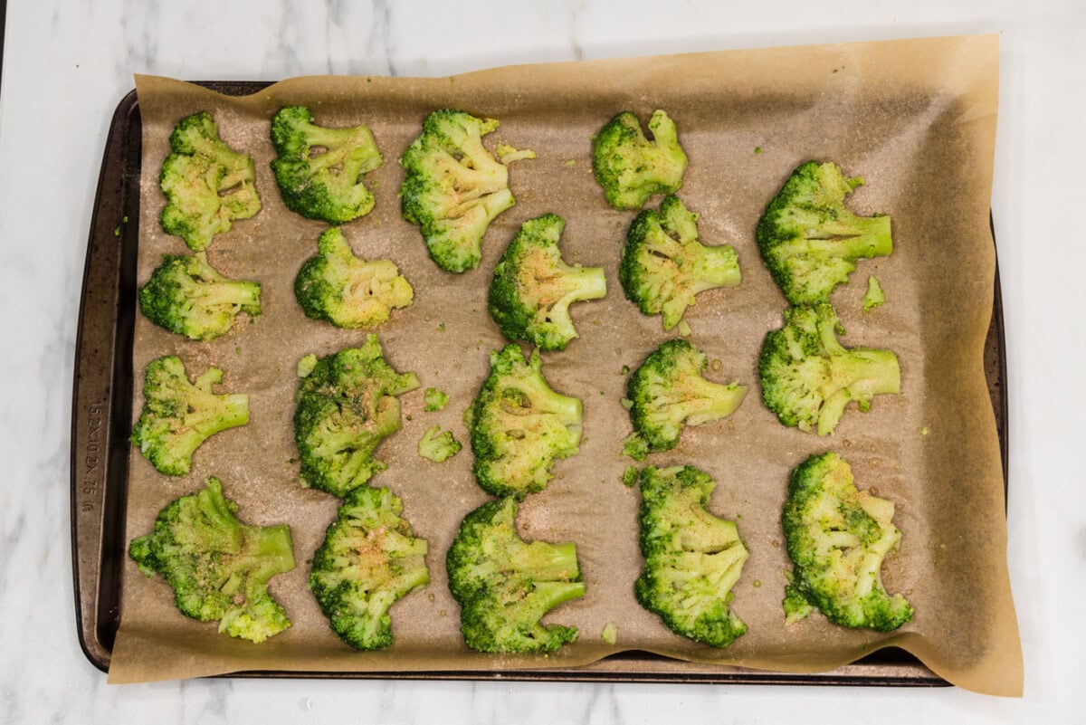 smashed broccoli with seasoning