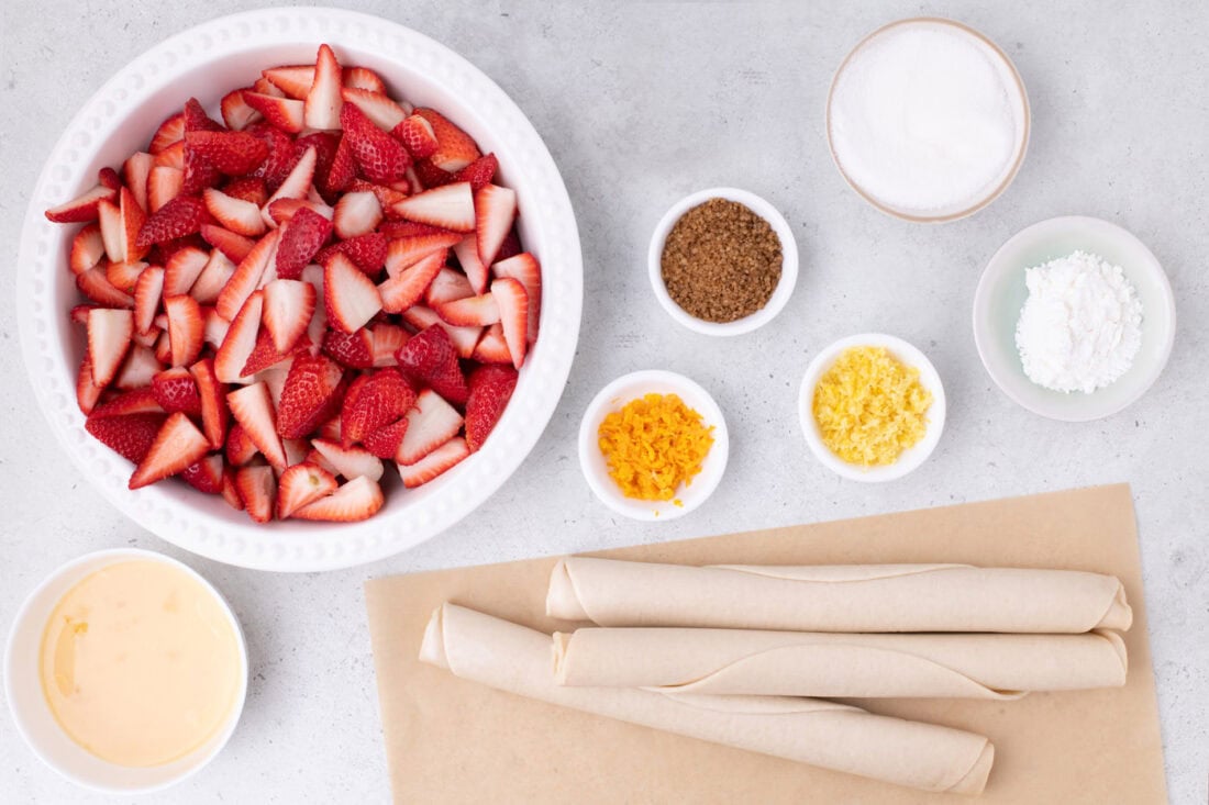 Ingredients for Strawberry Slab Pie