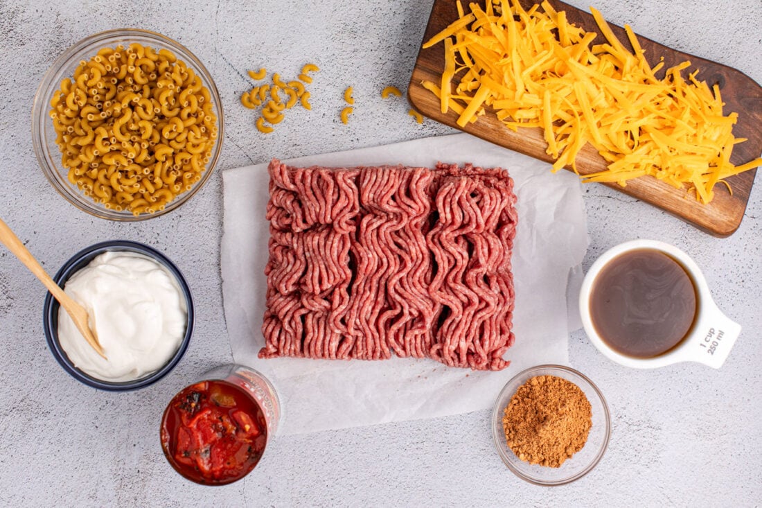 Ingredients for Taco Macaroni and Cheese