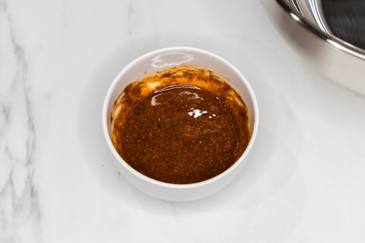 wet rub for salmon mixed in a bowl