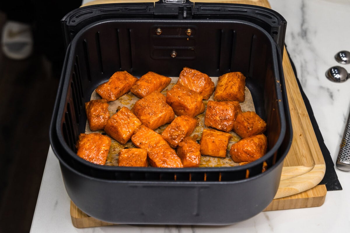 air frying salmon bites