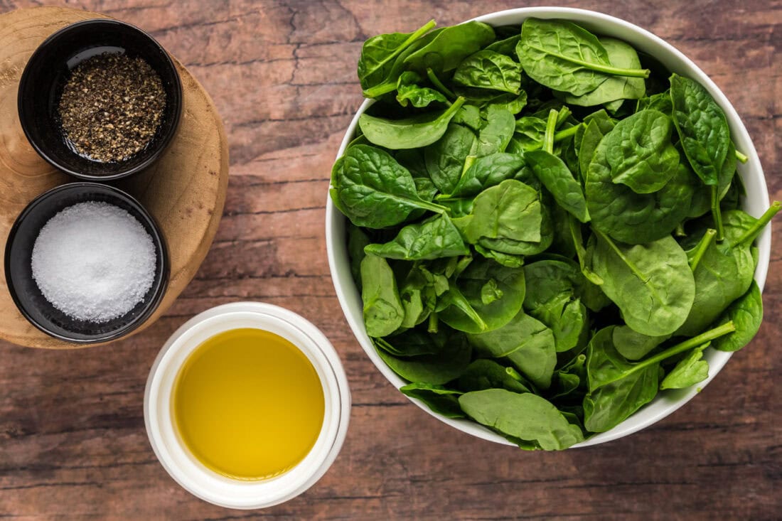 Ingredients for Air Fryer Spinach