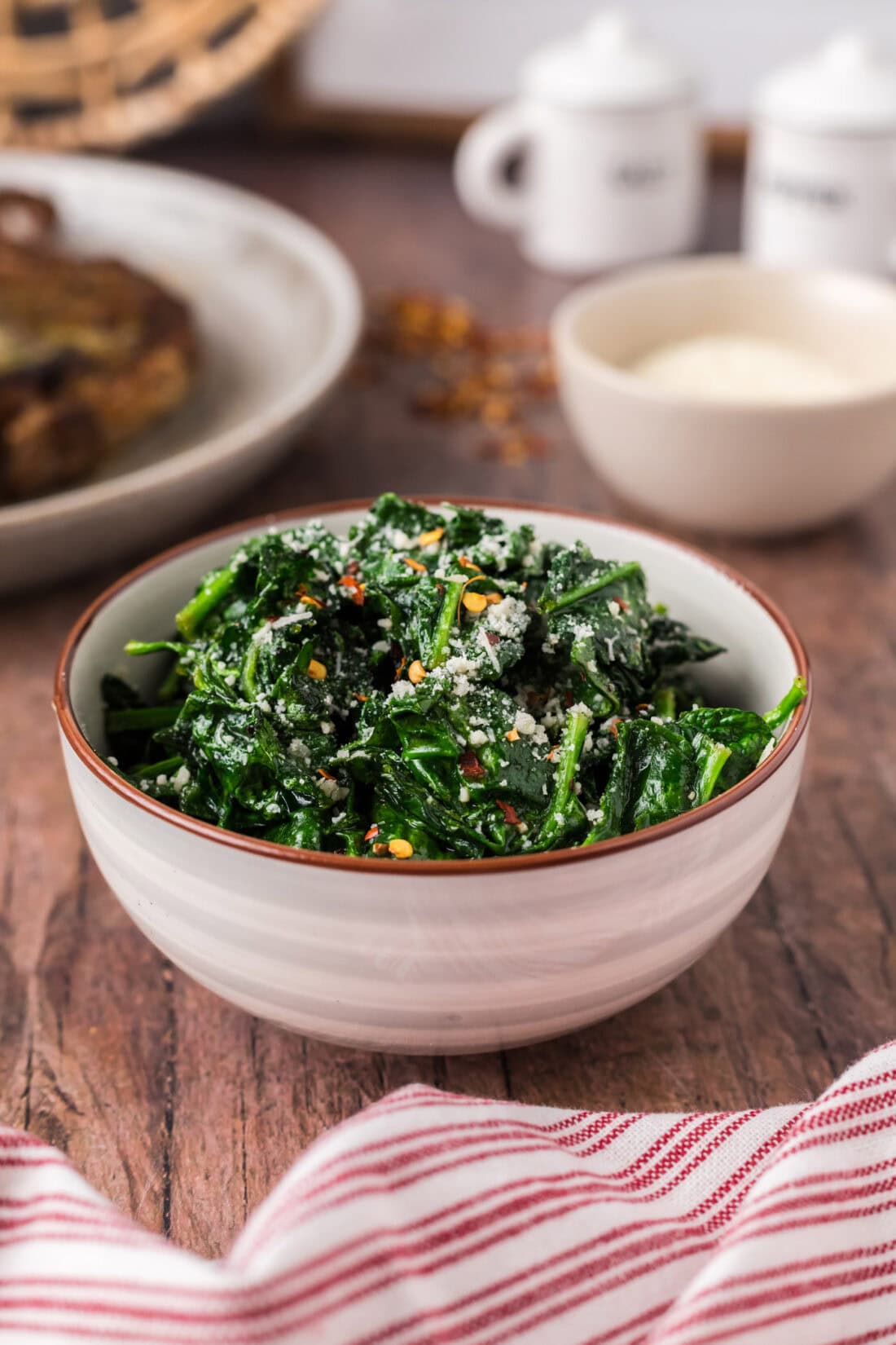 Bowl of Air Fryer Spinach