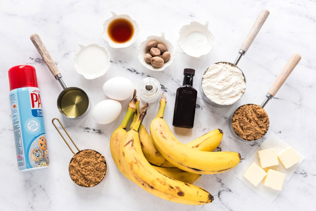 Ingredients for Banana Upside Down Muffins