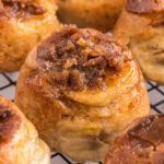 Close up photo of a Banana Upside Down Muffin
